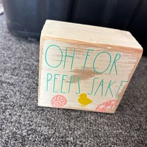 Decorative 'Oh For Peeps Sake' Yellow Chick Wooden Sign